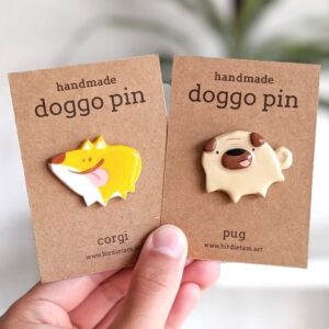LMP (6) : พินน้องหมา Doggo Pin – พินคอร์กี้และปั๊กวางบนการ์ดคราฟท์